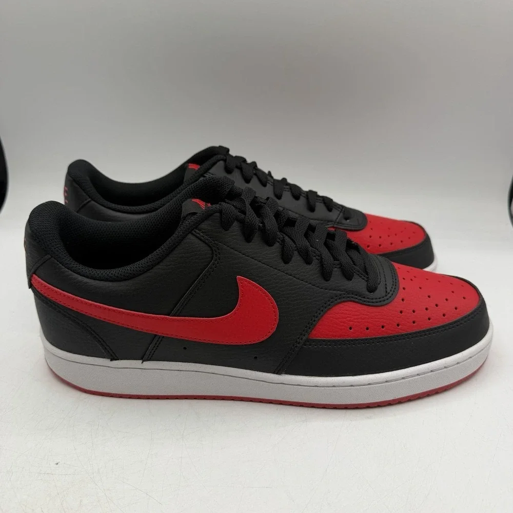 Nike Court Vision Low Next Nature NN Shoes Mens Sz 11.5 Black/Red FJ0685-010
